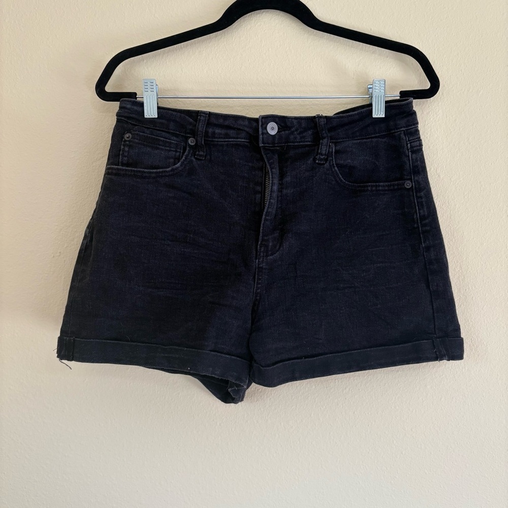 Juniors Black Denim Shorts